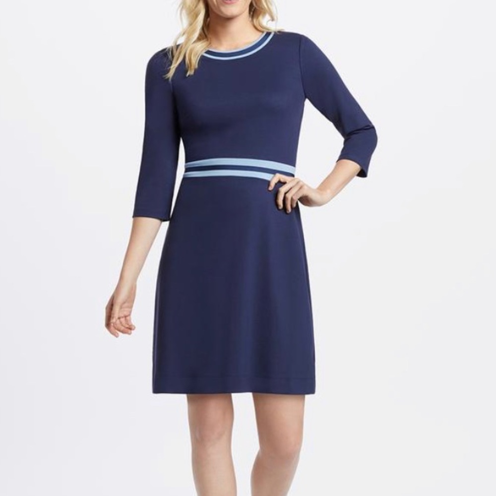 Draper James | Persley Crew Striped Ponte Dress